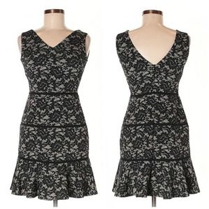 Nicole Miller Black and Gray Lace Wedding Dress